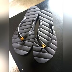 Tory Burch Womens Kira Flip Flops Size 12 Black